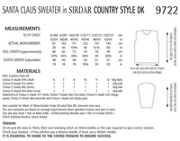 9722 PDF SIRDAR COUNTRY STYLE DK SANTA CLAUS SWEATER KNITTING PATTERN  SIZE 32-54
